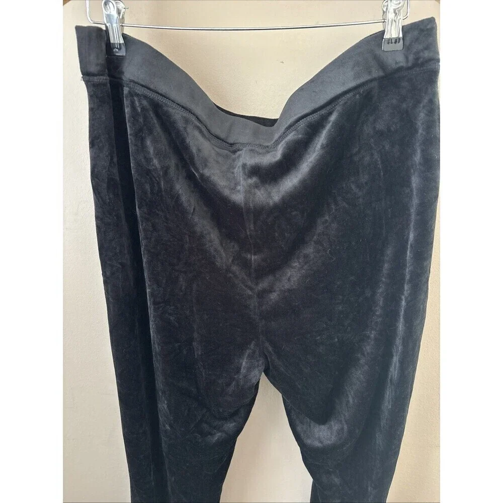 Juicy Couture Women’s XXL Black Velvet Rhinestone Logo Sweatpants